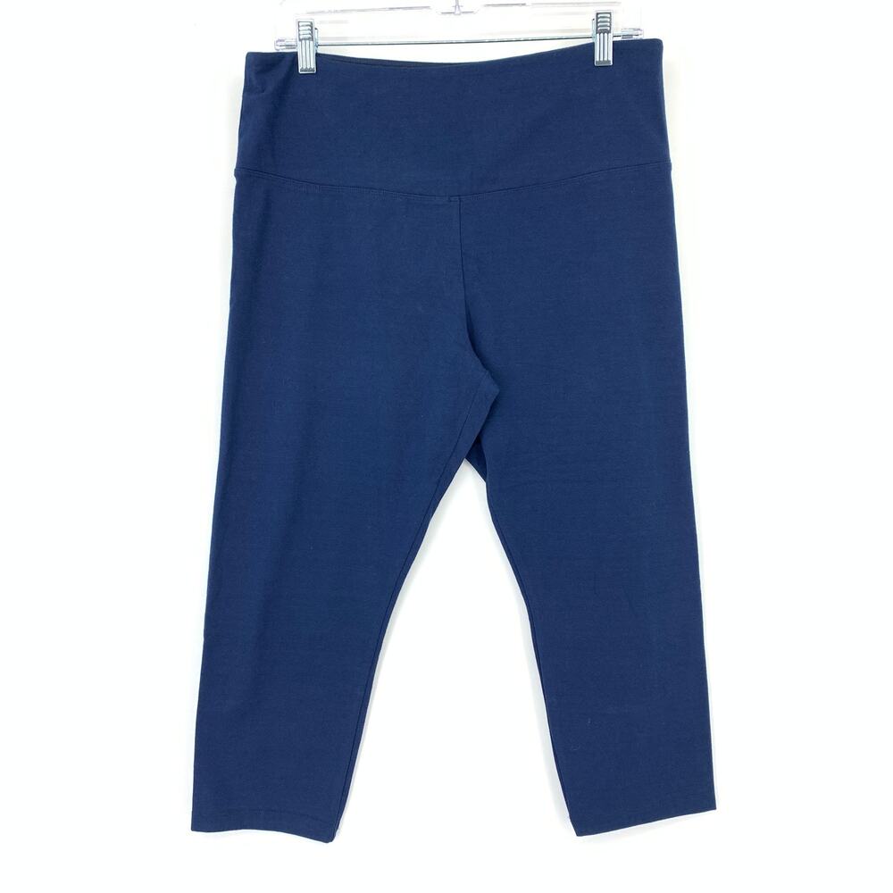 Intro. Love The Fit Teri Straight Capri Leggings Womens Large Blue Tummy Control